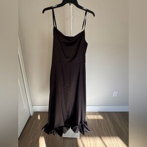 Chic Black Backless Dress with Spaghetti Straps